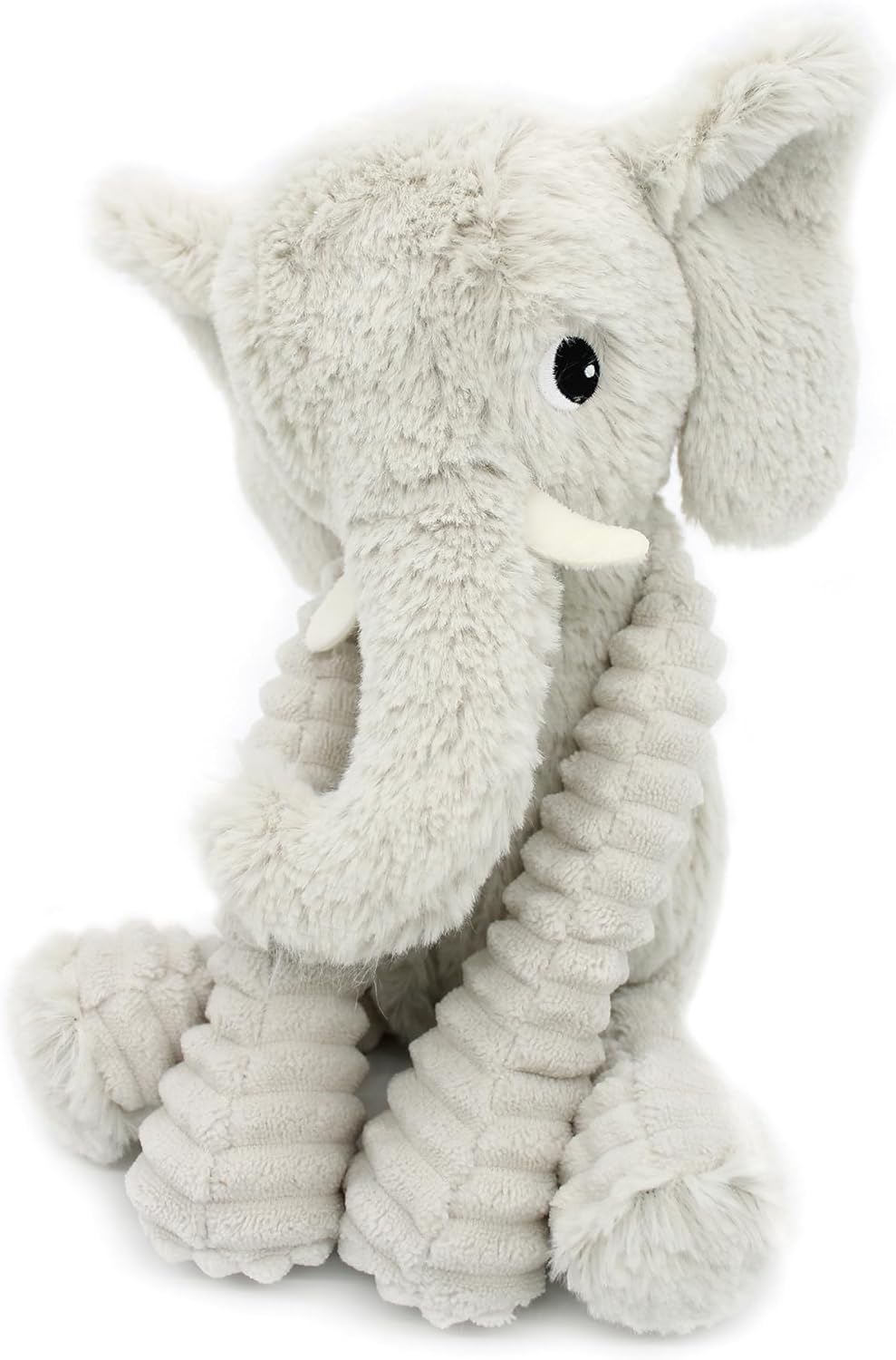 Pluszowy słoń mama i dziecko w jasnoszarym kolorze od BV JACOB COMPANY, miękki i przytulny