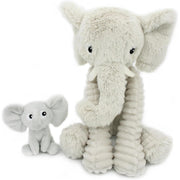 Pluszowy słoń mama i dziecko w jasnych odcieniach z miękkiego materiału do przytulania