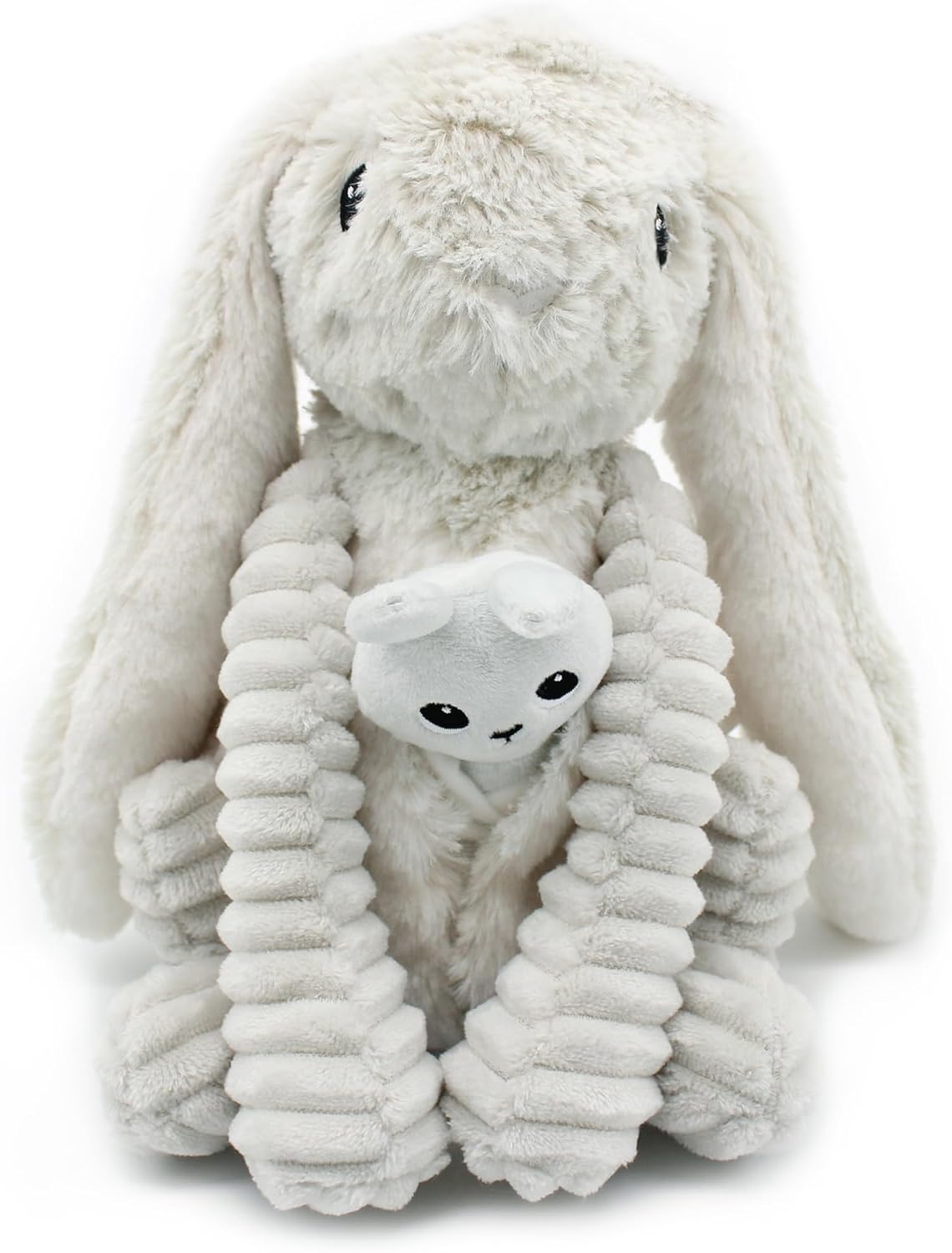 Pluszowy królik mama i dziecko w białym kolorze z miękkim futerkiem od BV JACOB COMPANY