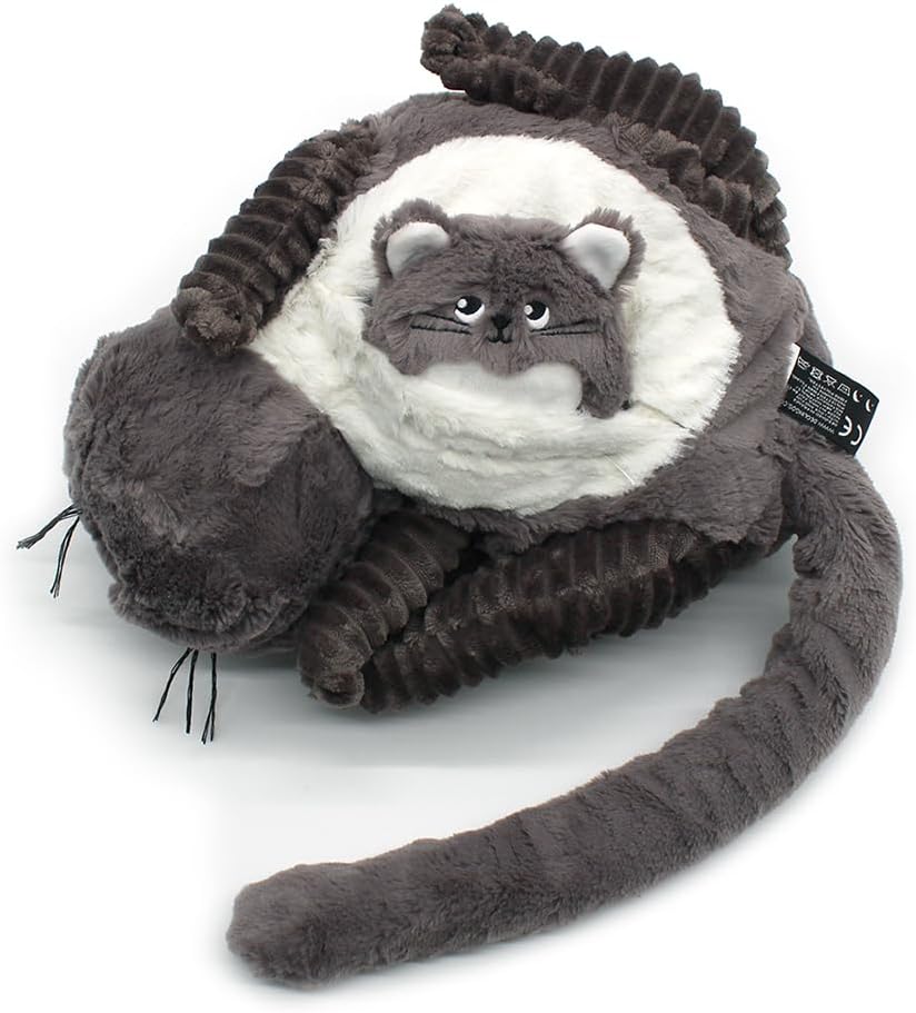 Pluszowy kot mama i dziecko w szarym kolorze z miękkiego materiału od BV JACOB COMPANY