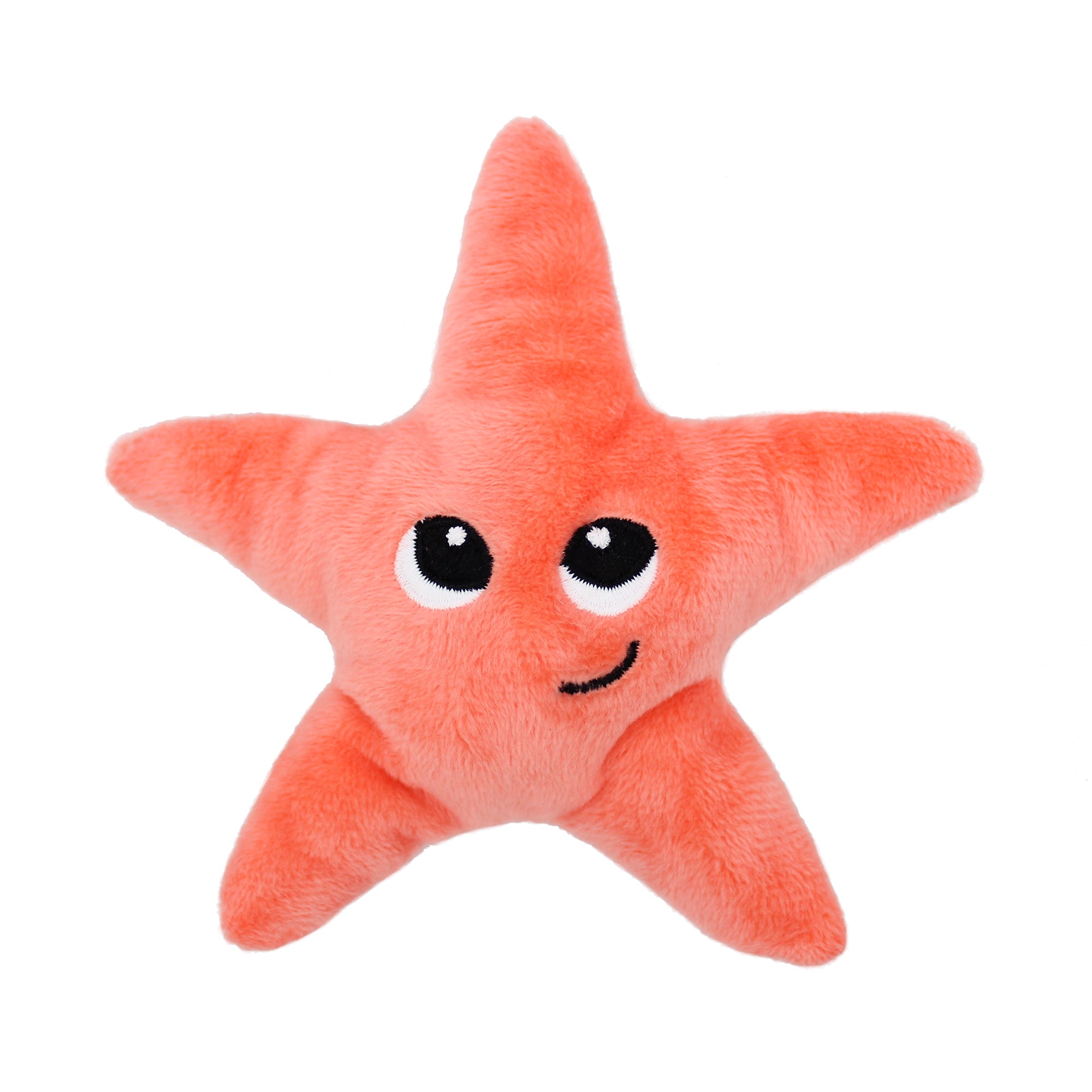 Pluszowa rozgwiazda dla dzieci w kolorze pomarańczowym z uśmiechniętą twarzą i miękkim materiałem