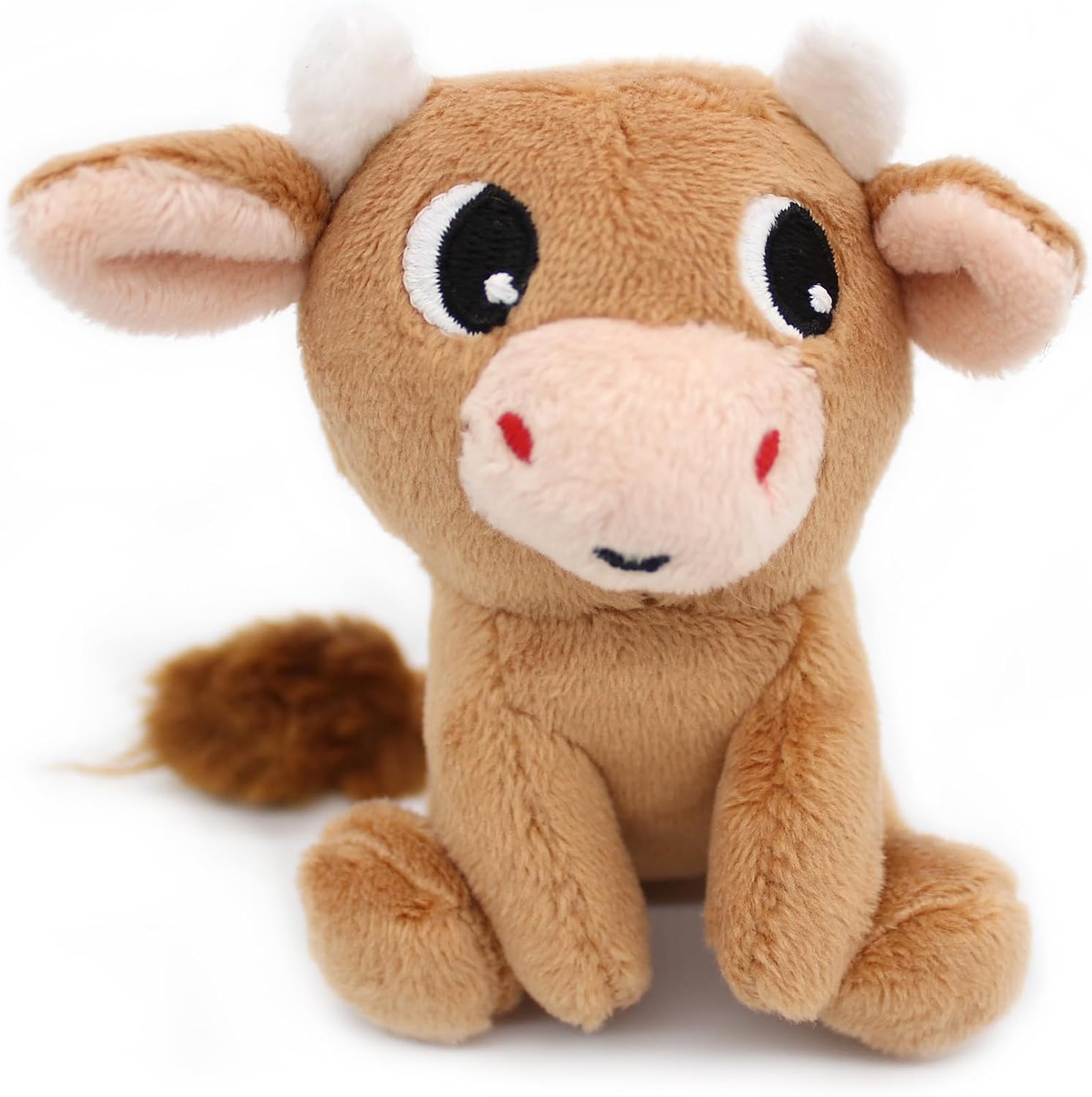 Pluszak krowa dla dzieci miękka i przytulna zabawka od BV JACOB COMPANY w brązowym kolorze