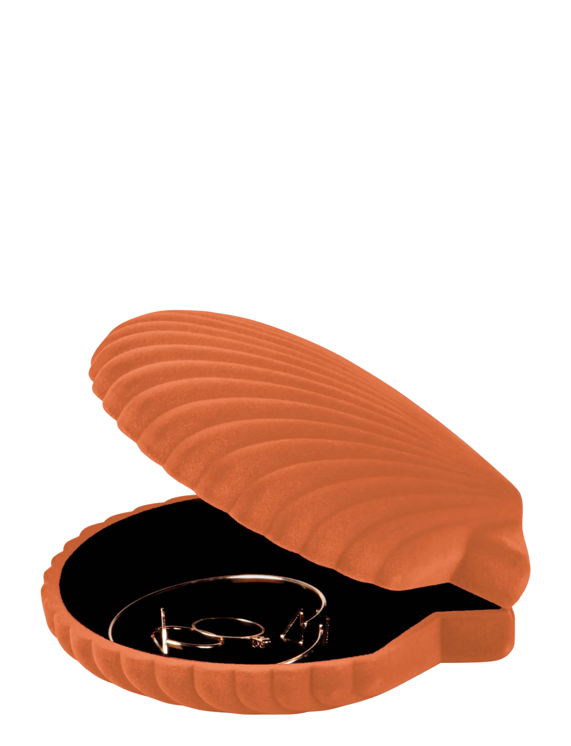 Pomarańczowa szkatułka Venus pomarańczowa w kształcie muszli na biżuterię od DOIY