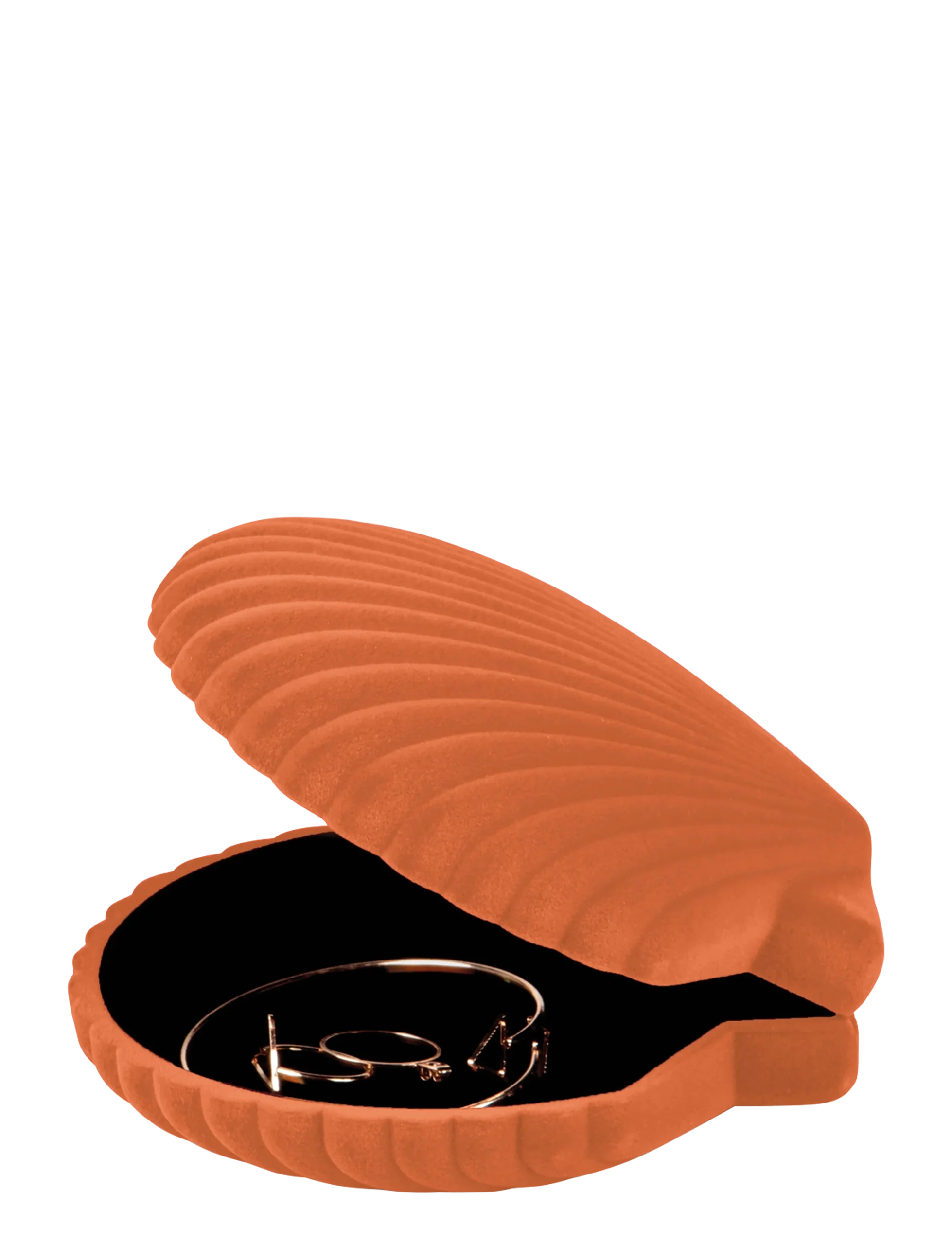 Pomarańczowa szkatułka Venus pomarańczowa w kształcie muszli na biżuterię od DOIY