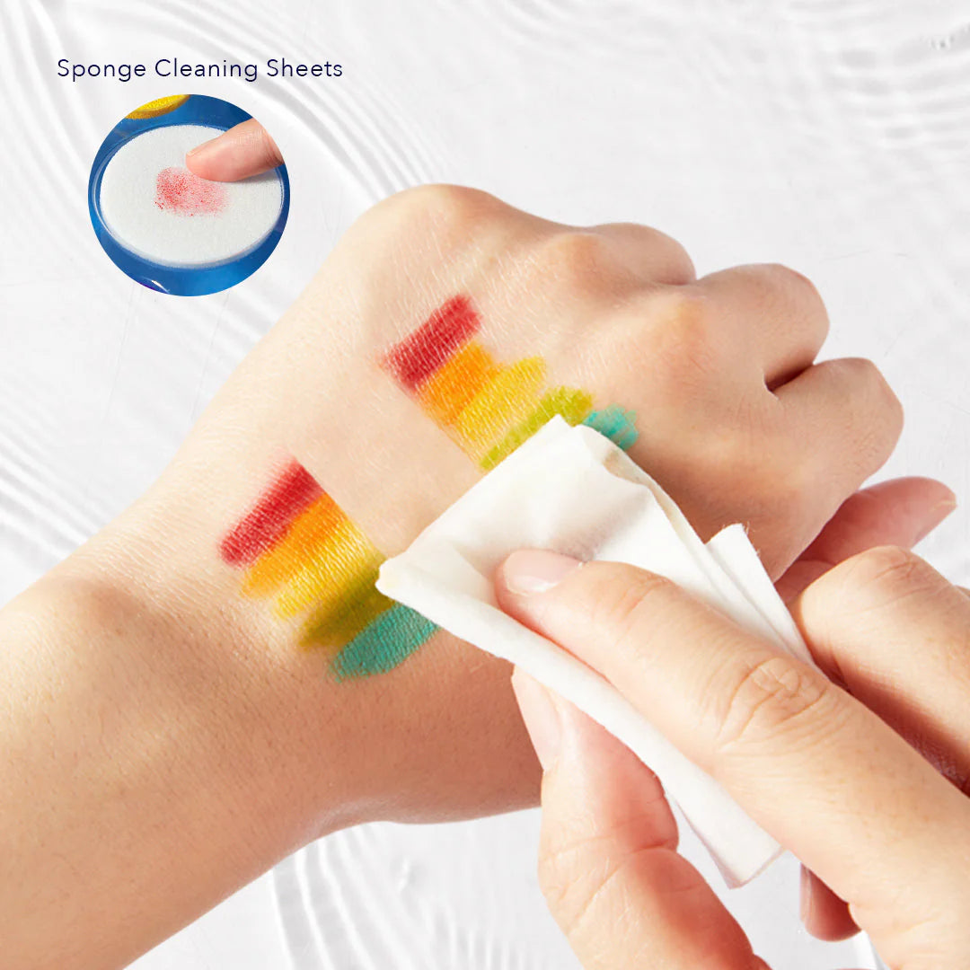 Zestaw do malowania palcami dla dzieci z kolorowymi farbami i chusteczką do czyszczenia