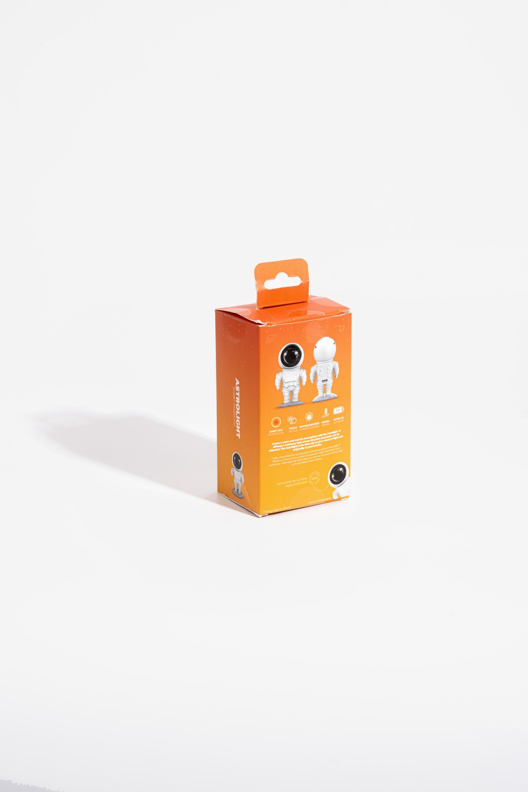 Opakowanie lampki projekcyjnej astronauta BV JACOB COMPANY na białym tle