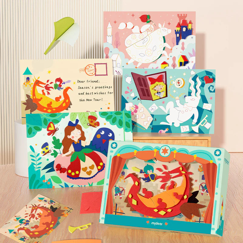 Wyklejanka baśnie dla dzieci z kolorowymi ilustracjami postaci i zamków od WABOBA AB