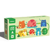 Zestaw do przeplatania leśne zwierzęta od MOB z kolorowymi drewnianymi figurkami dla dzieci 18 plus