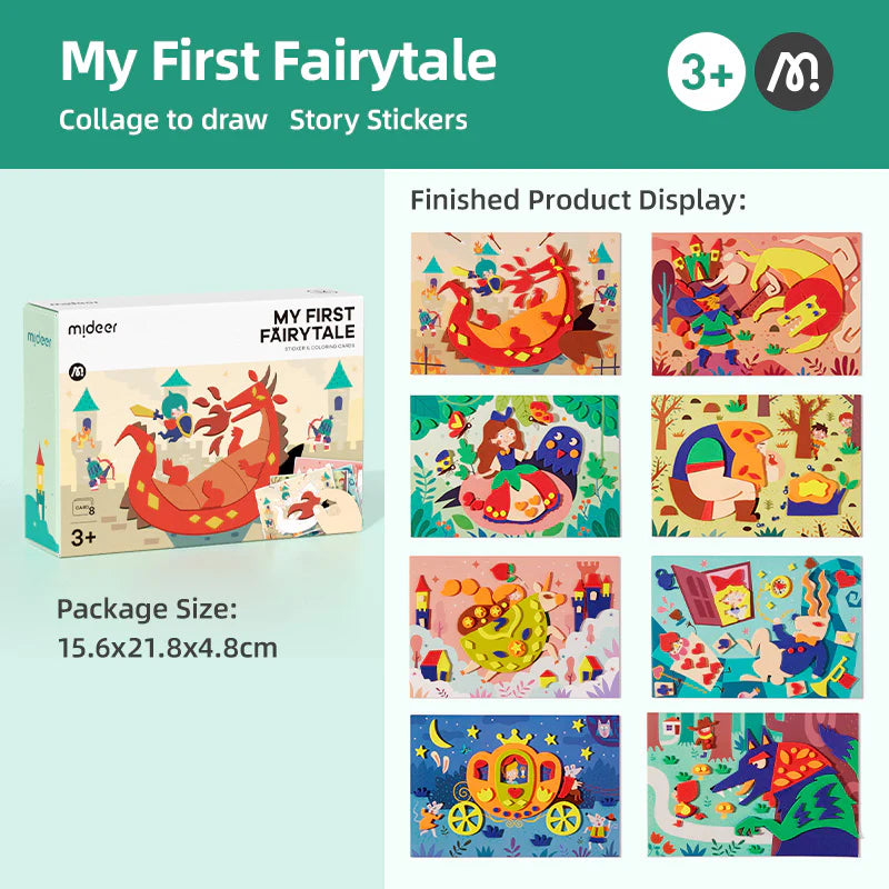 Wyklejanka baśnie dla dzieci My First Fairytale z kolorowymi naklejkami i ilustracjami do tworzenia historii