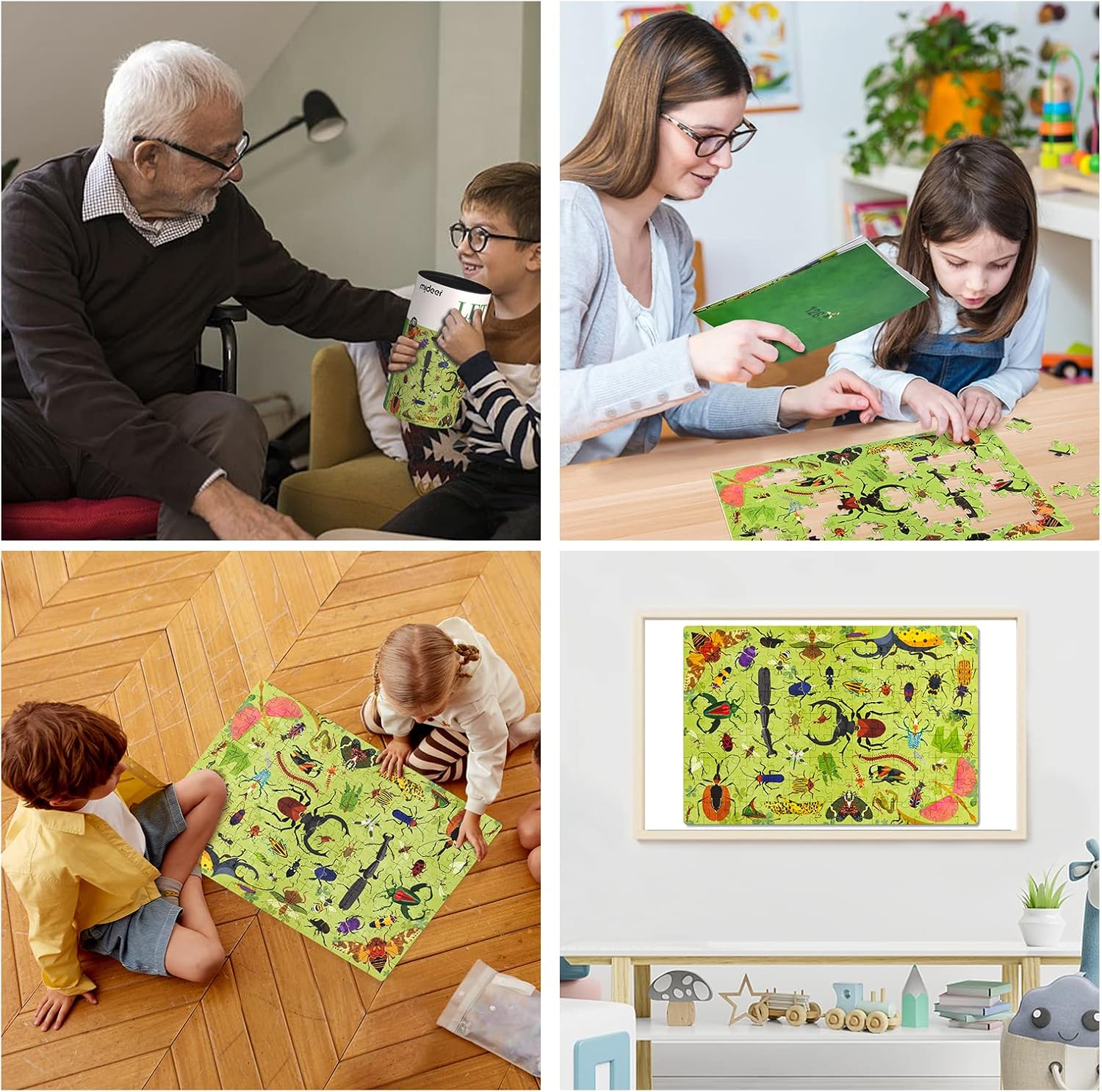 Puzzle owady dla dzieci Mideer z motywem różnych owadów układane przez dzieci i dorosłych