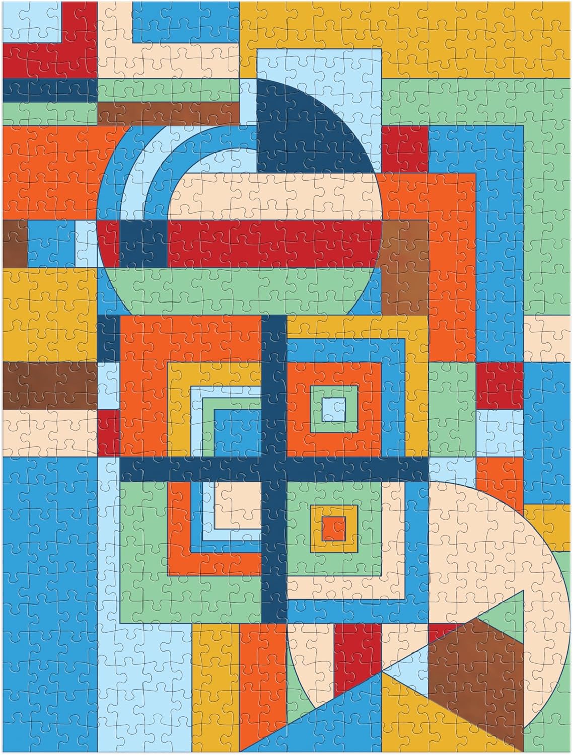 Kolorowe puzzle 500 elementów dla dorosłych z abstrakcyjnym geometrycznym wzorem Galison
