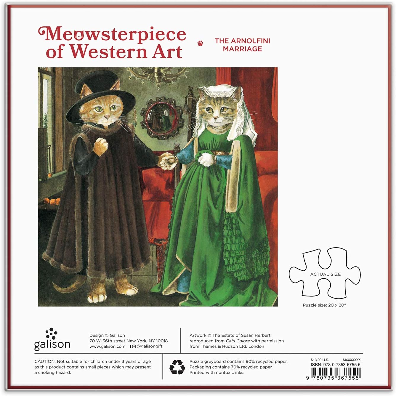Puzzle 500 elementów Meowsterpiece z obrazem kotów w historycznych strojach autorstwa Galison