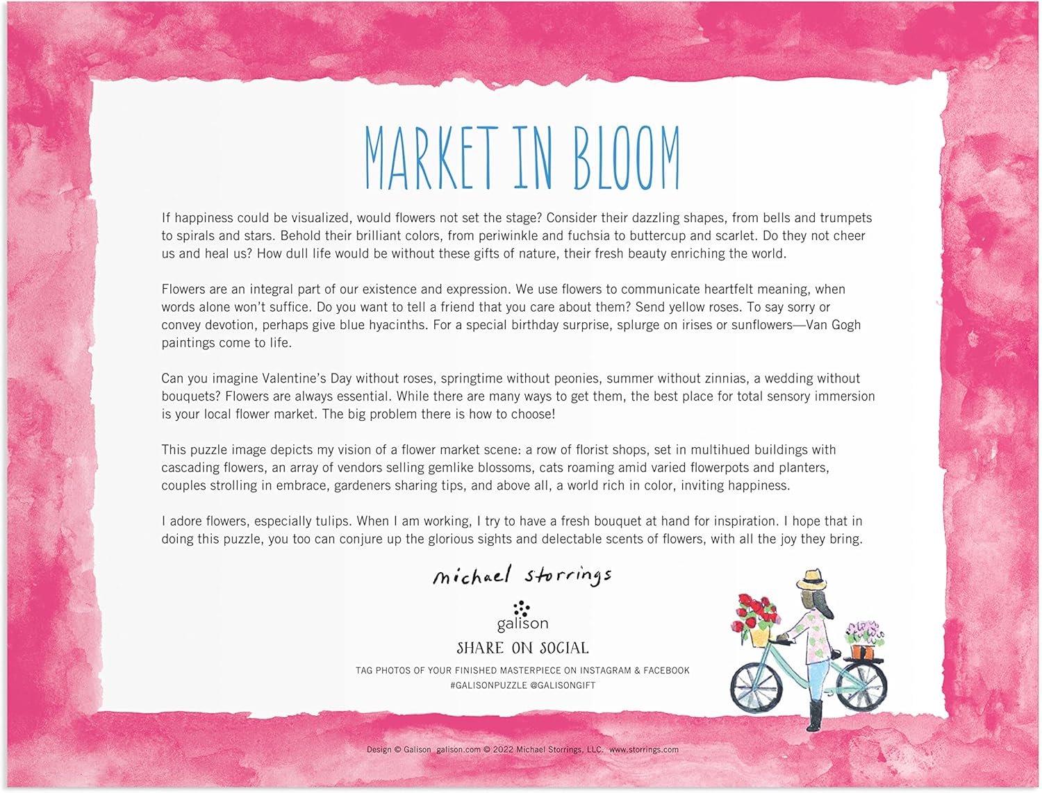 Puzzle 2000 elementów kwiatowy rynek od Galison z ilustracją kolorowego rynku kwiatowego