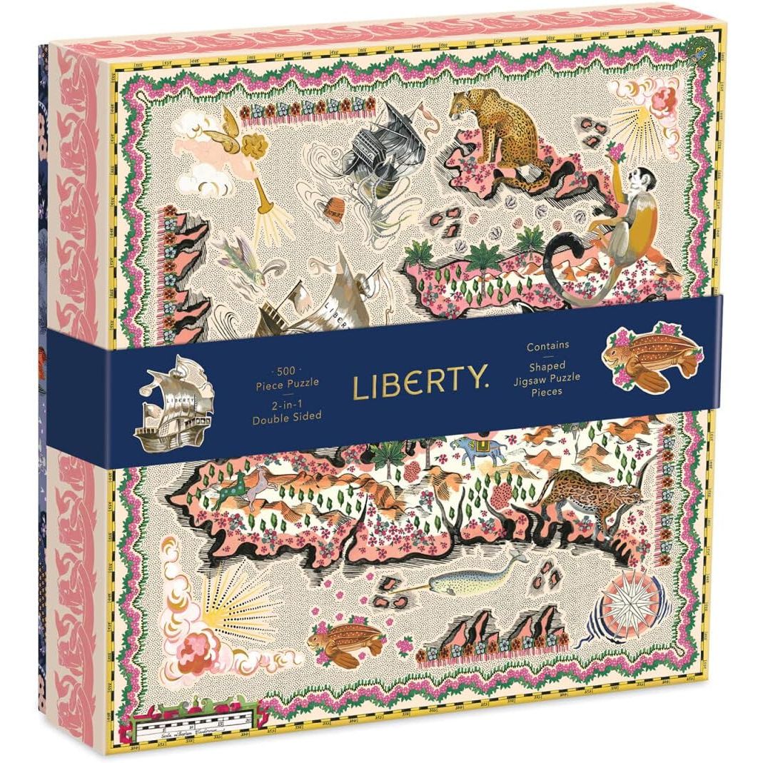 Puzzle Liberty Maxine 500 elementów z kolorową mapą i zwierzętami od Galison