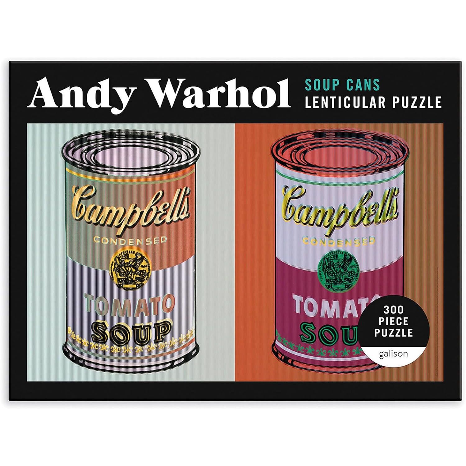 Puzzle Andy Warhol 300 elementów z motywem puszek zupy Campbell's w stylu pop art