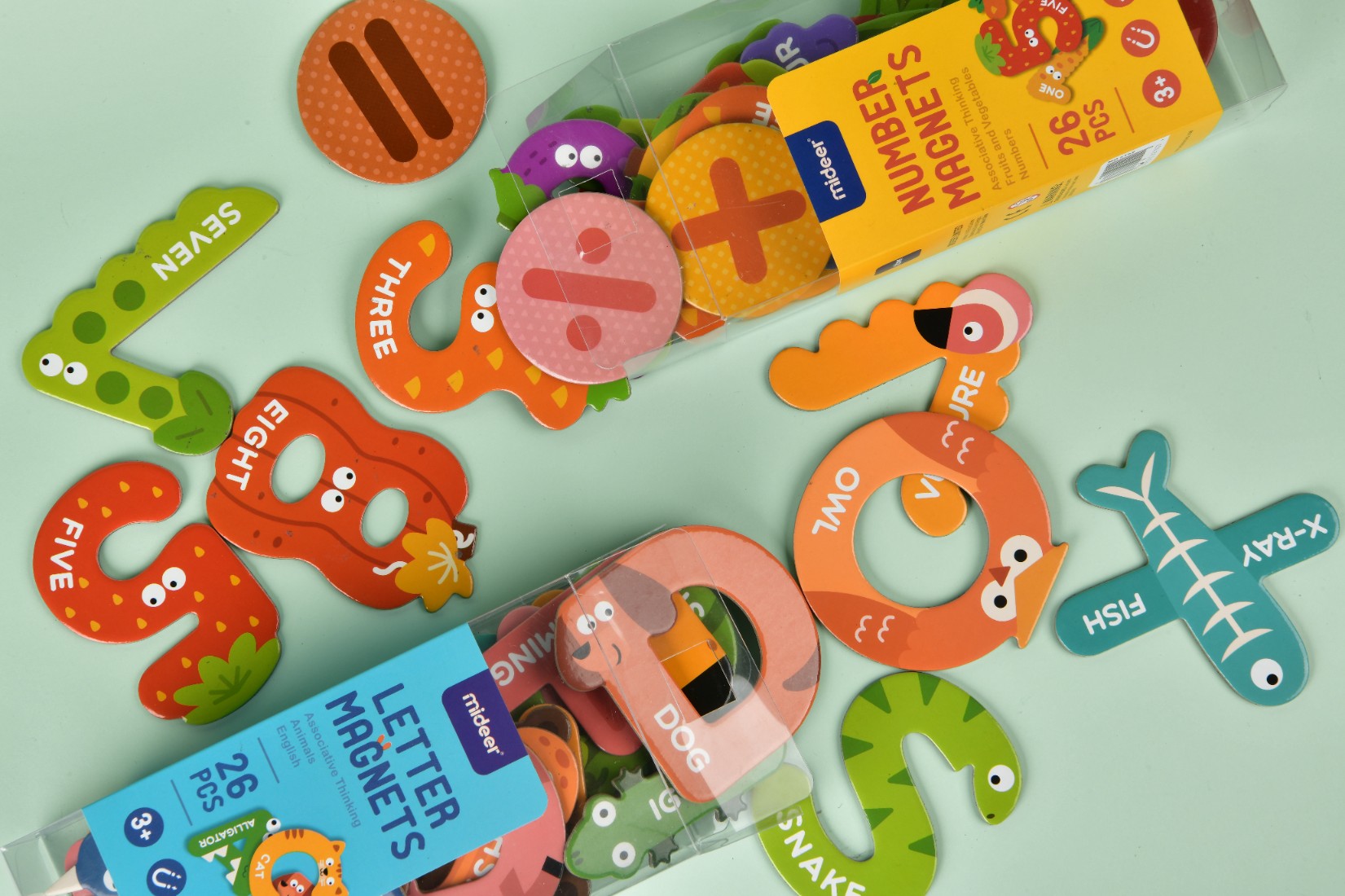 Yamann magnetyczne litery dla dzieci w różnych kolorach i kształtach z cyframi i zwierzętami