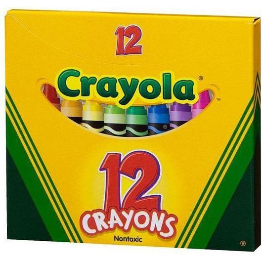 Kredki świecowe Crayola 12 sztuk w żółto-zielonym opakowaniu idealne do rysowania i kolorowania