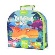 puzzle dinozaury dla dzieci marki mideer w kolorowym opakowaniu z 104 elementami