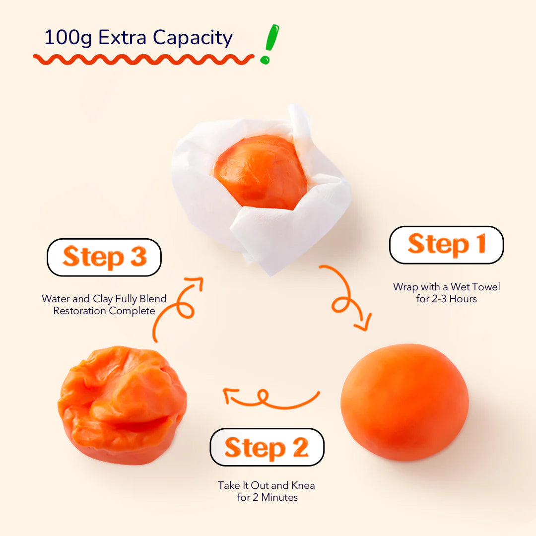 Yamann ciastolina dla dzieci 6 kolorów instrukcja odnawiania z mokrym ręcznikiem i ugniataniem