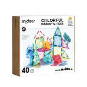 Klocki magnetyczne zwierzęta Mideer Colorful Magnetic Tiles zestaw 40 elementów w różnych kolorach