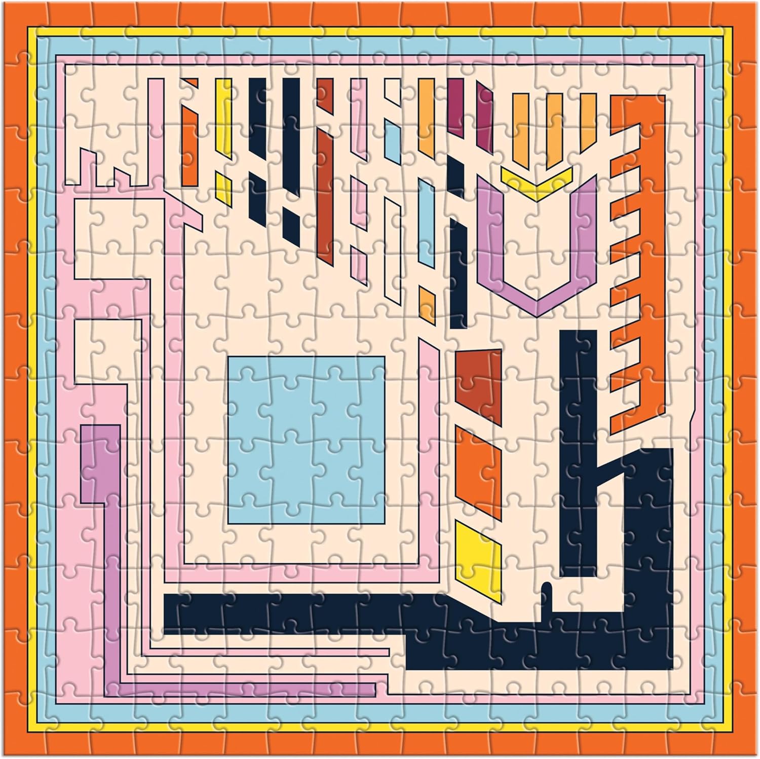Puzzle Frank Lloyd Wright 800 elementów z geometrycznym wzorem o pastelowych barwach