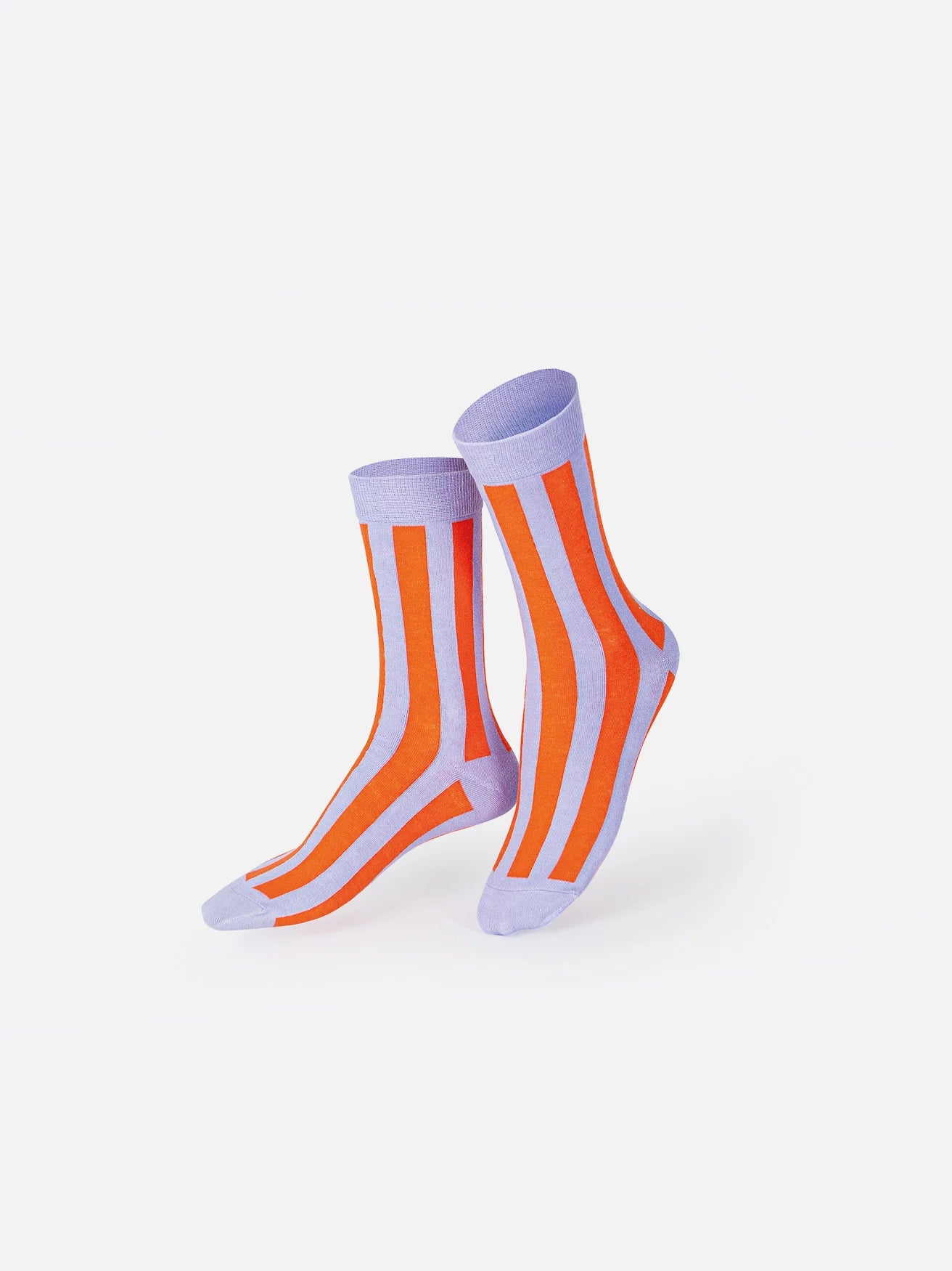Kolorowe skarpetki łosoś Eat My Socks z pomarańczowymi paskami i fioletowymi akcentami