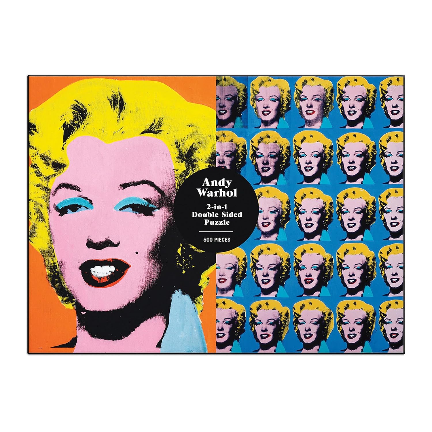 Puzzle dwustronne Andy Warhol Marilyn z kolorowym portretem Marilyn Monroe w stylu pop art