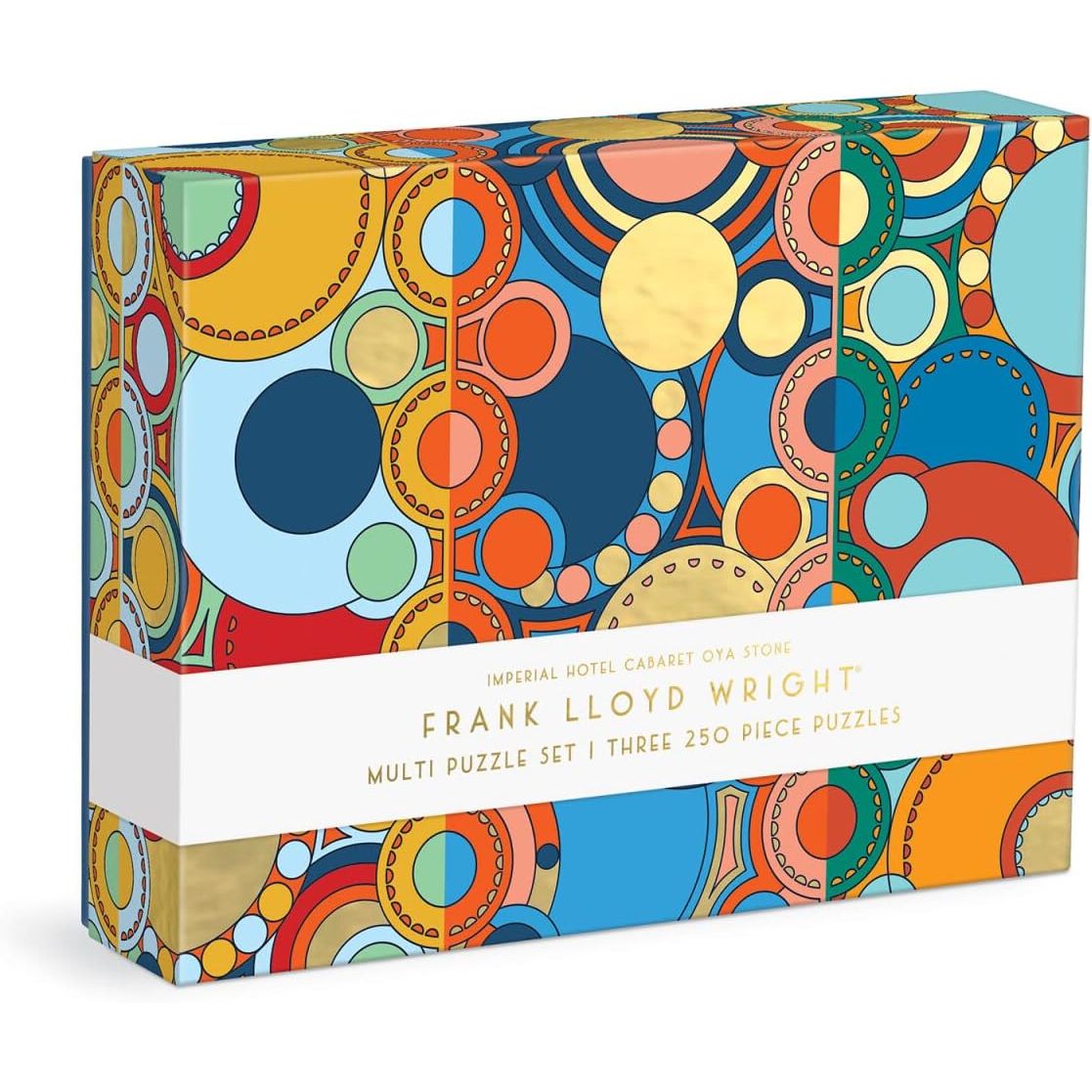 Kolorowe puzzle Frank Lloyd Wright 250 elementów od Galison z geometrycznym wzorem