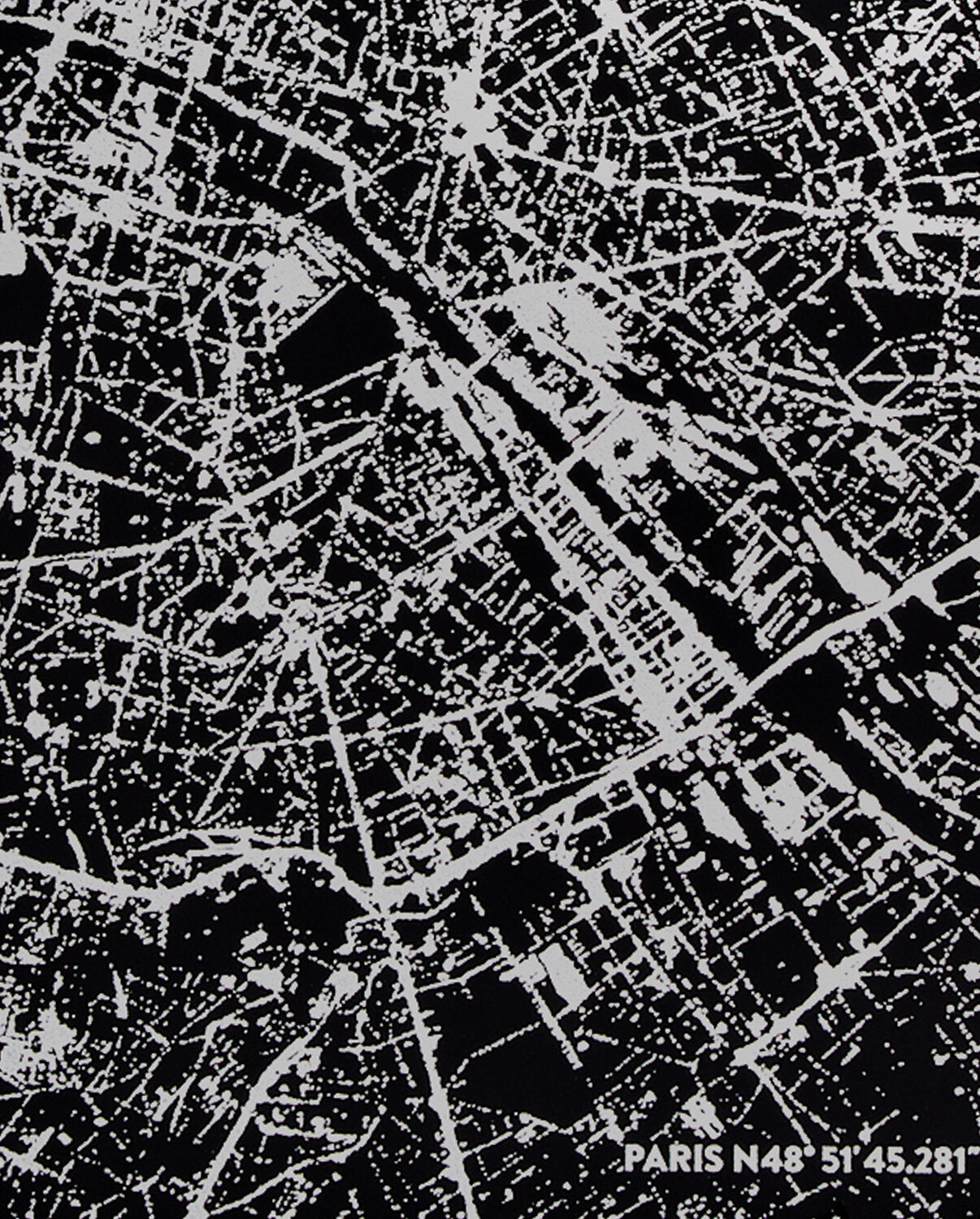 notatnik Nightflight Paris Silver z mapą Paryża na okładce w czarno-srebrnym wzorze