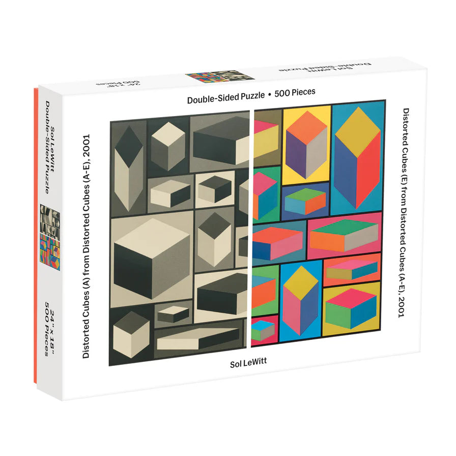 Puzzle dwustronne 500 elementów Galison z abstrakcyjnymi wzorami geometrycznymi Sol LeWitt