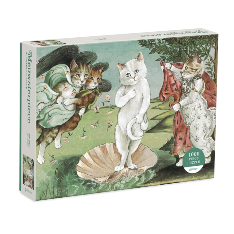 Puzzle Galison Birth of Venus 1000 elementów z ilustracją kotów w stylu renesansowym