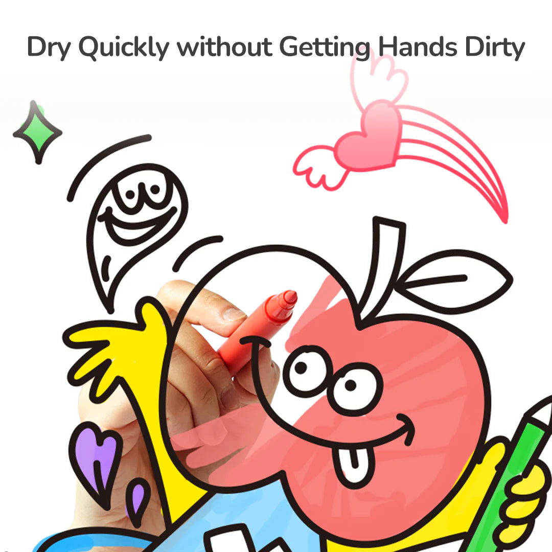 Kolorowe markery akrylowe dla dzieci Yamann szybkoschnące i bez zabrudzeń rąk