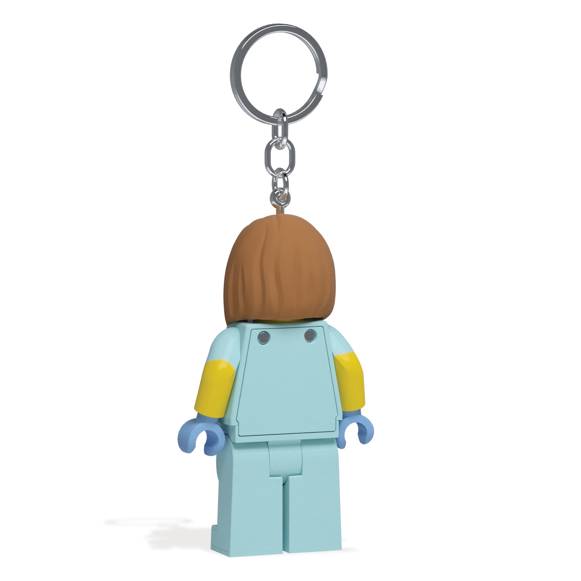 MOB brelok LEGO weterynarka figurka z brązowymi włosami i niebieskim uniformem