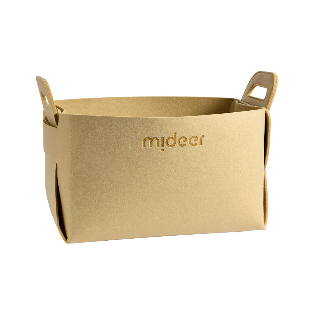 Beżowy filcowy kosz do przechowywania z uchwytami marki EMS DOIY