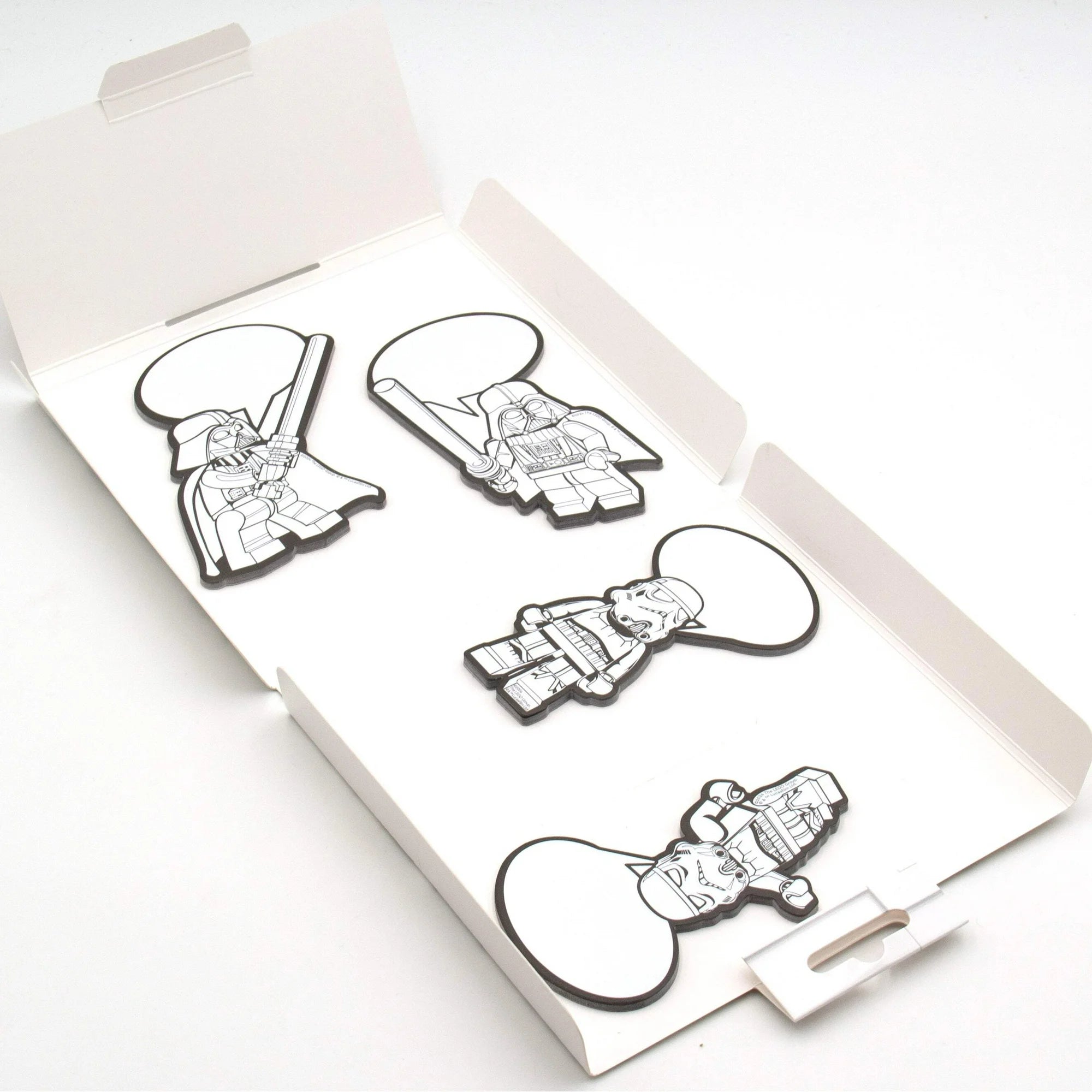 Samoprzylepne karteczki LEGO Star Wars z postaciami Darth Vader, szturmowca i innymi