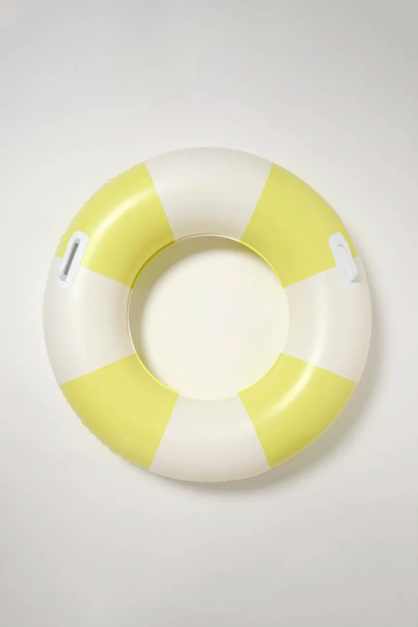 LOQI koło do pływania dla dorosłych w kolorze białym i żółtym z uchwytami