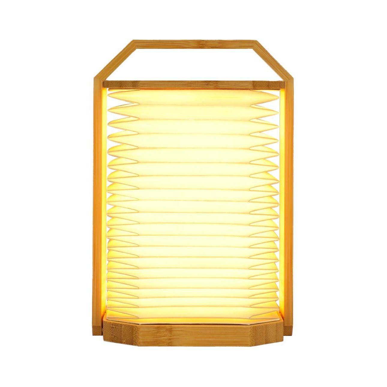 Inteligentna lampa origami orzech z drewnianą ramą i ciepłym światłem LED