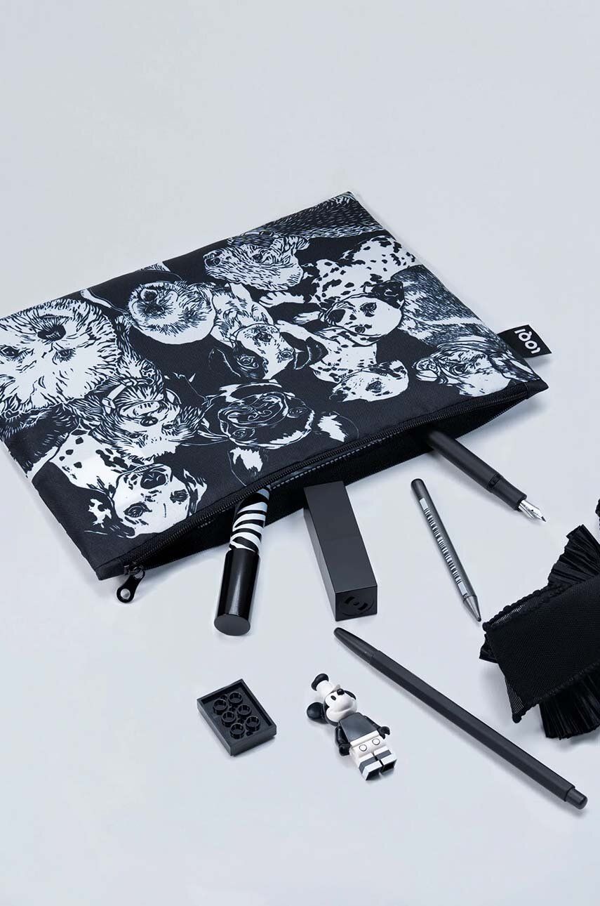 Zestaw saszetek LOQI z psami w czarno-białe wzory z motywem różnych ras psów