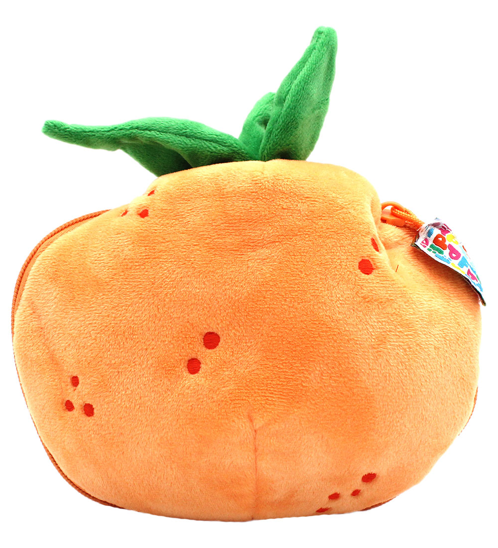 Pluszak pszczoła mandarynka w kształcie pomarańczowej mandarynki z zielonymi liśćmi