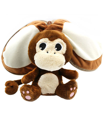 Miękka maskotka małpa kokos w brązowo-białych kolorach z dużymi uszami od BV JACOB COMPANY