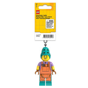 brelok z latarką LEGO Garncarka minifigurka w pomarańczowym ubraniu i niebieskim kapturze