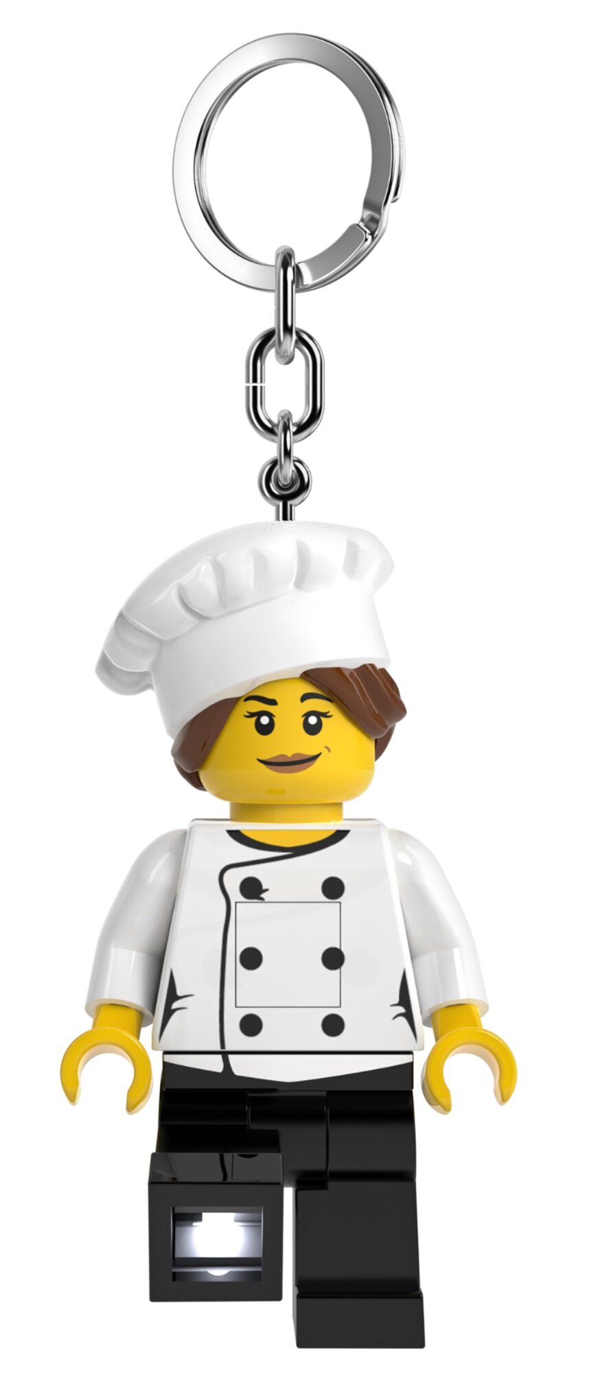 Brelok z latarką LEGO kucharka w białym fartuchu i czapce kucharskiej MOB