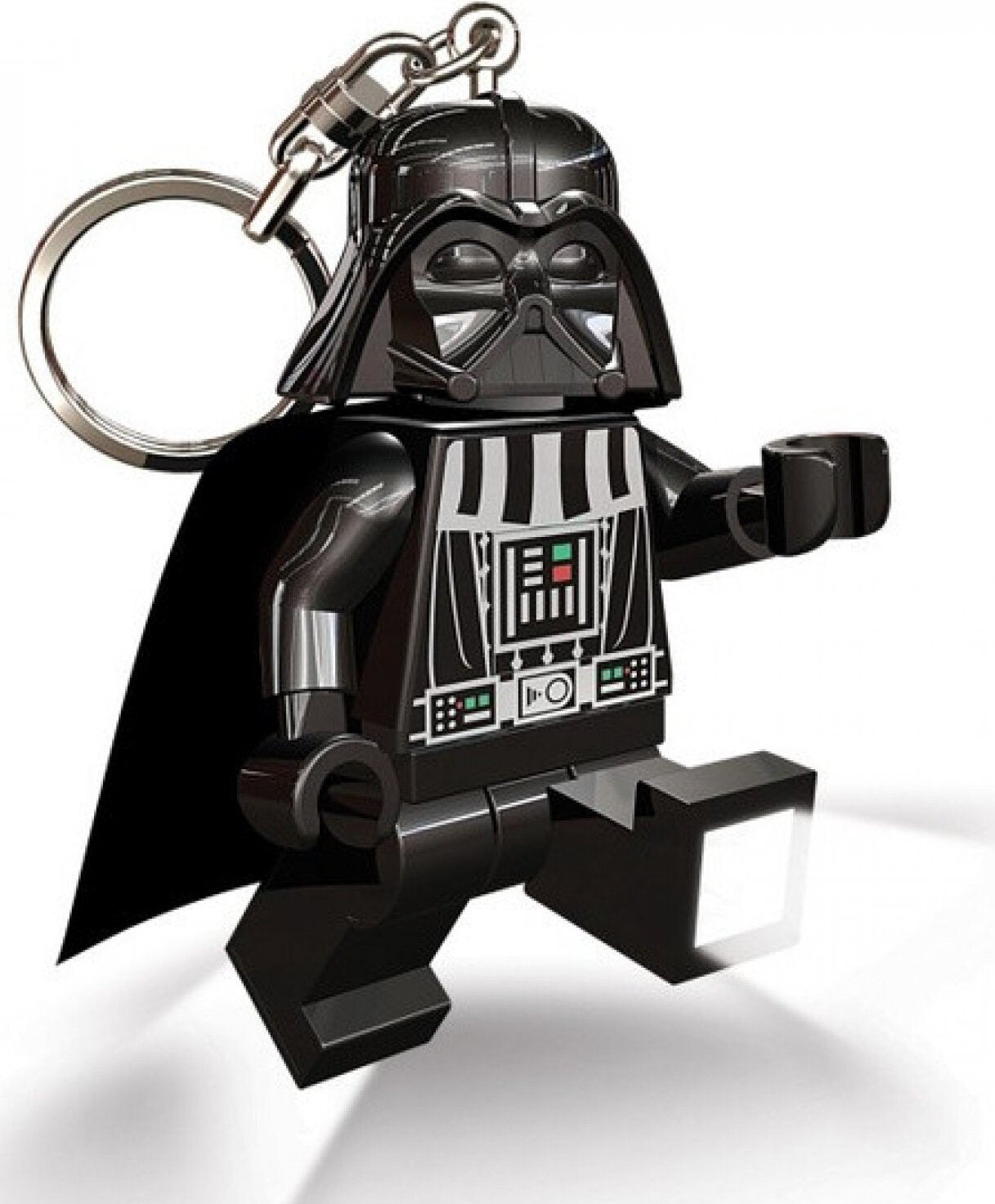 Brelok z latarką LEGO Star Wars Darth Vader wykonany z tworzywa sztucznego z metalowym kółkiem