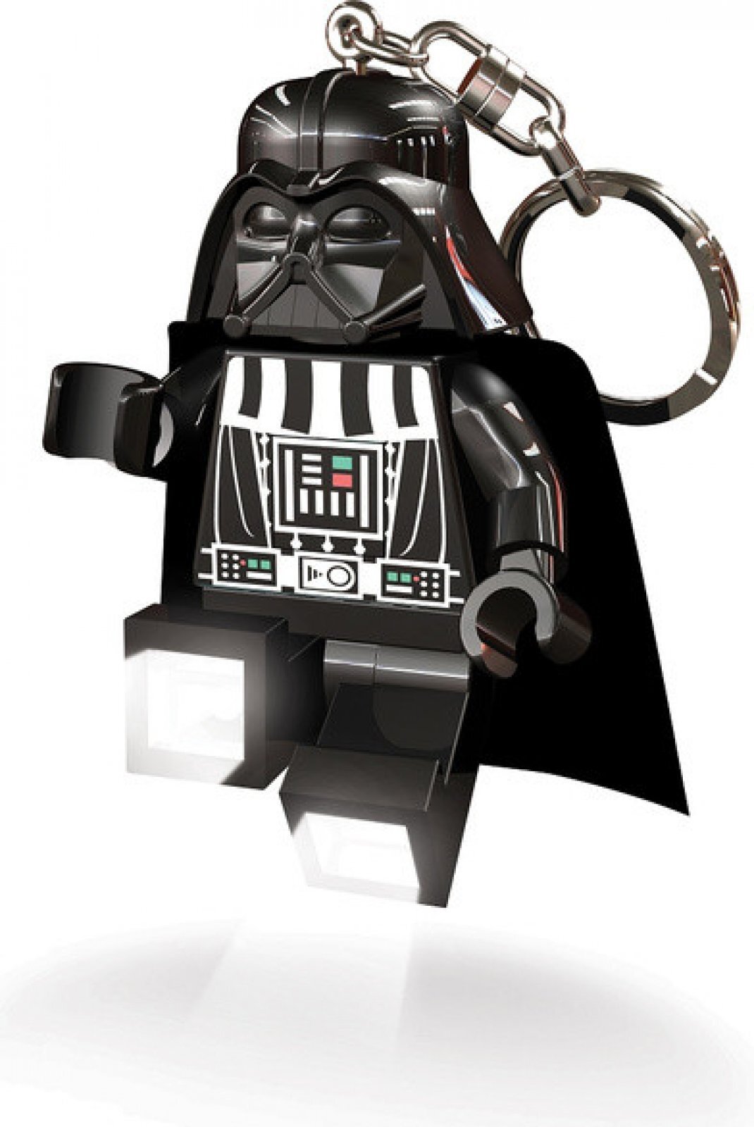 Brelok z latarką LEGO Star Wars Darth Vader z czarną peleryną i metalowym kółkiem do kluczy