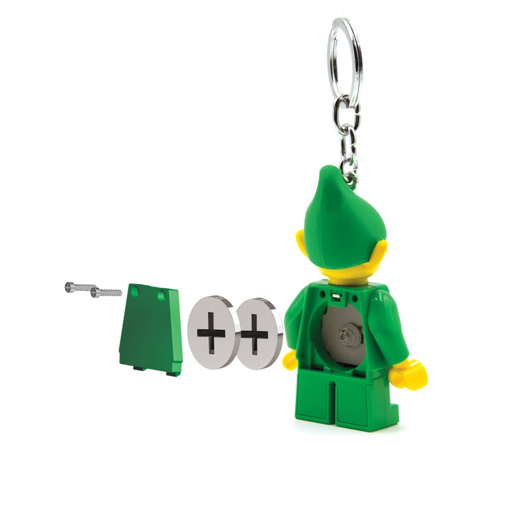 MOB brelok z latarką LEGO Elf w kształcie zielonego elfa z wymiennymi bateriami