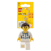 Brelok pielęgniarka LEGO z figurką pielęgniarki w białym uniformie i brelokiem do kluczy