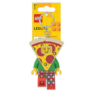 LEGO brelok LEGO z latarką przedstawiający figurkę ubraną jak pizza na opakowaniu MOB