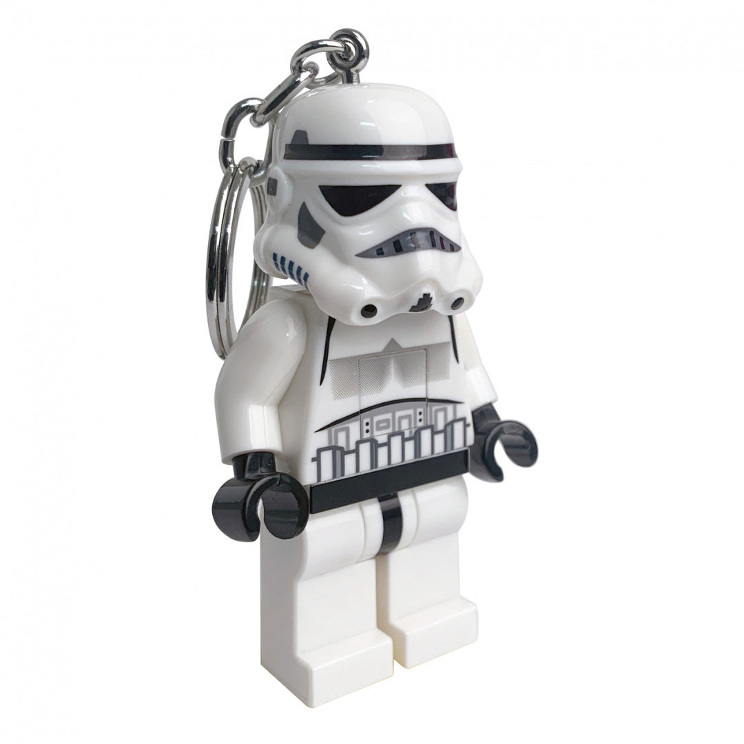 Brelok LEGO Star Wars Stormtrooper w formie białej figurki z czarnymi detalami i metalowym kółkiem