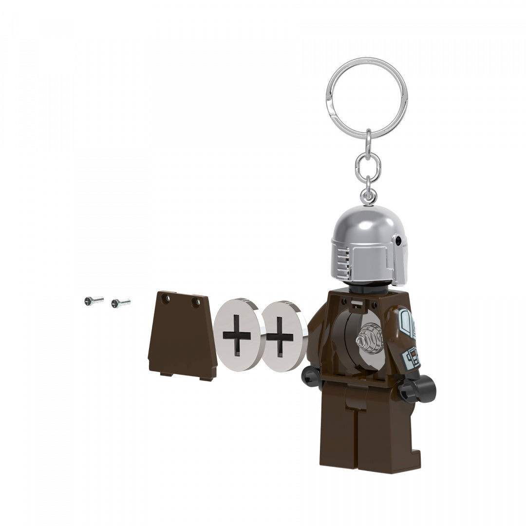Brelok LEGO Star Wars Mandalorian z odczepianym plecakiem i srebrnym hełmem
