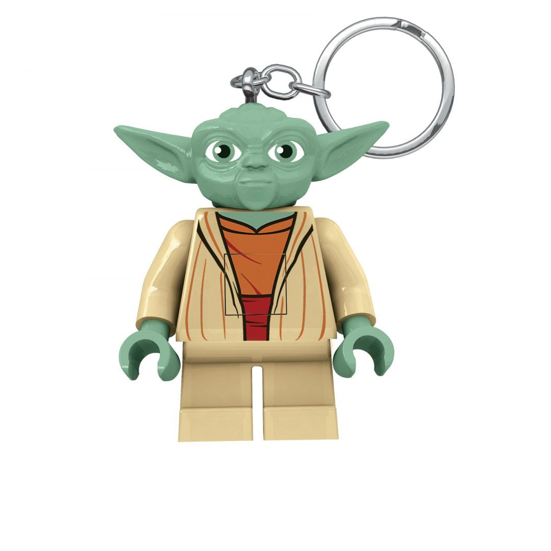 MOB brelok z latarką Yoda w kształcie figurki LEGO postaci z zielonymi uszami